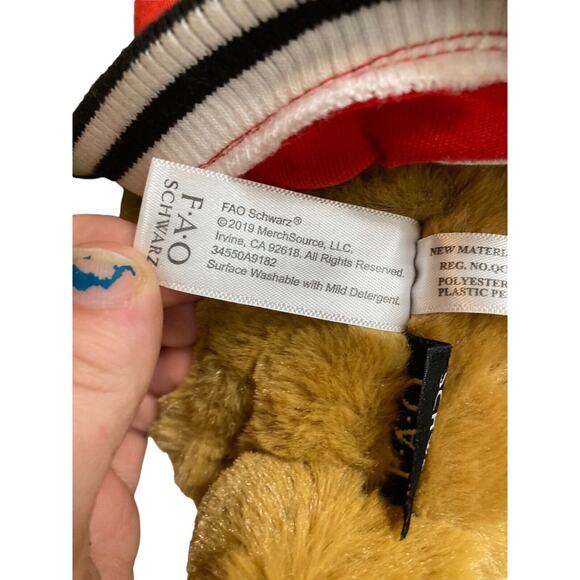 FAO Schwarz 12” Varsity Jacket Football Player Stuffed Teddy Bear Plush - Picture 13 of 14